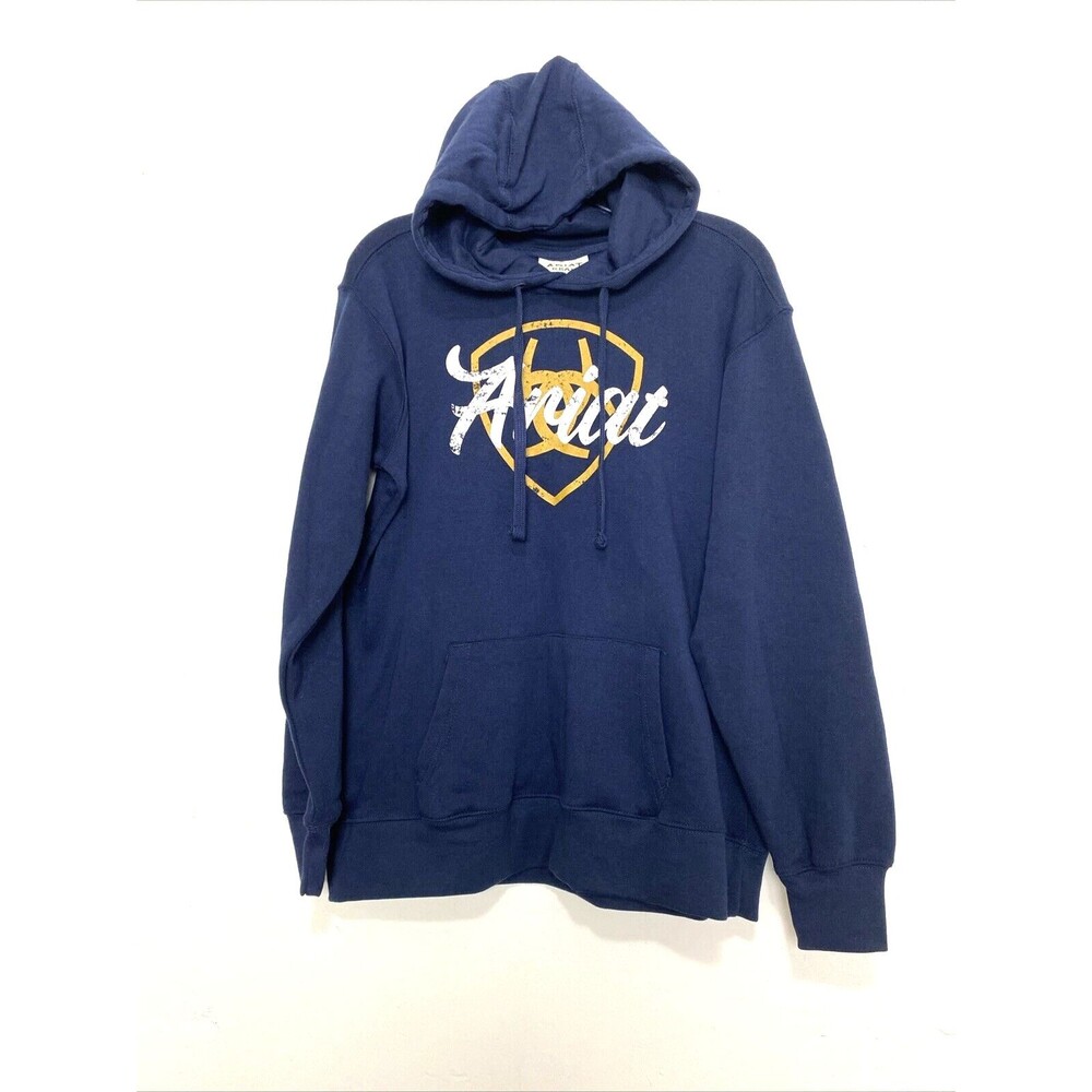 Ariat Hoodie Sweater Womens Size XS Navy Blue Casual Pullover Fleece Sweatshirt